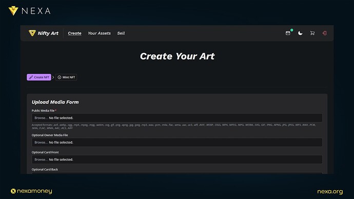 Guide: How to Create an NFT on Nexa via NiftyArt