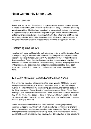 Nexa Community Letter 2025 Page 1