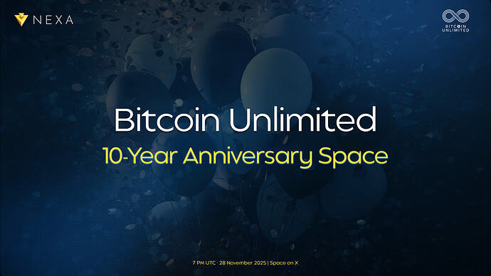 Bitcoin Unlimited 10-Year Anniversary Space
